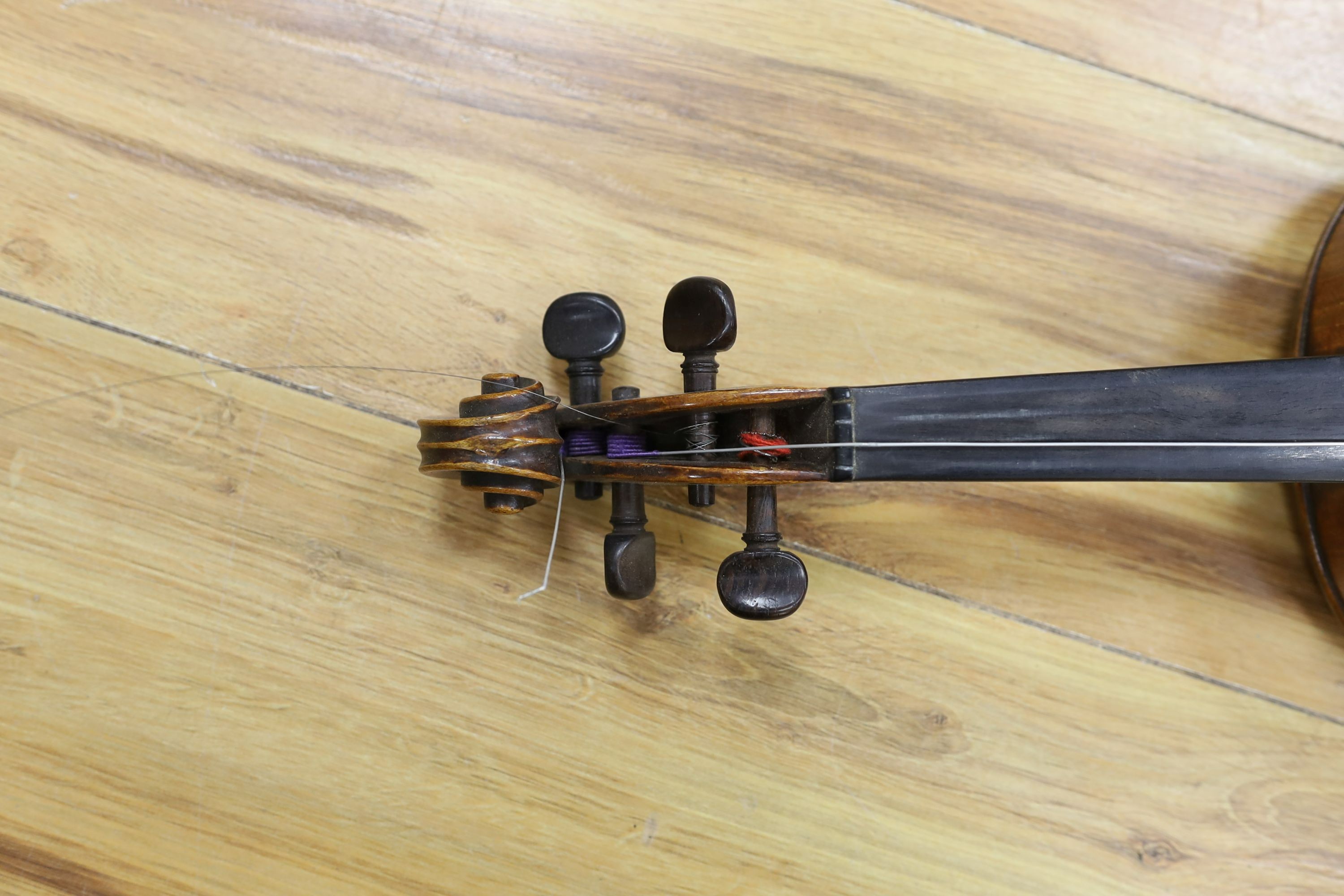 A 19th century cased violin, possibly John Walker